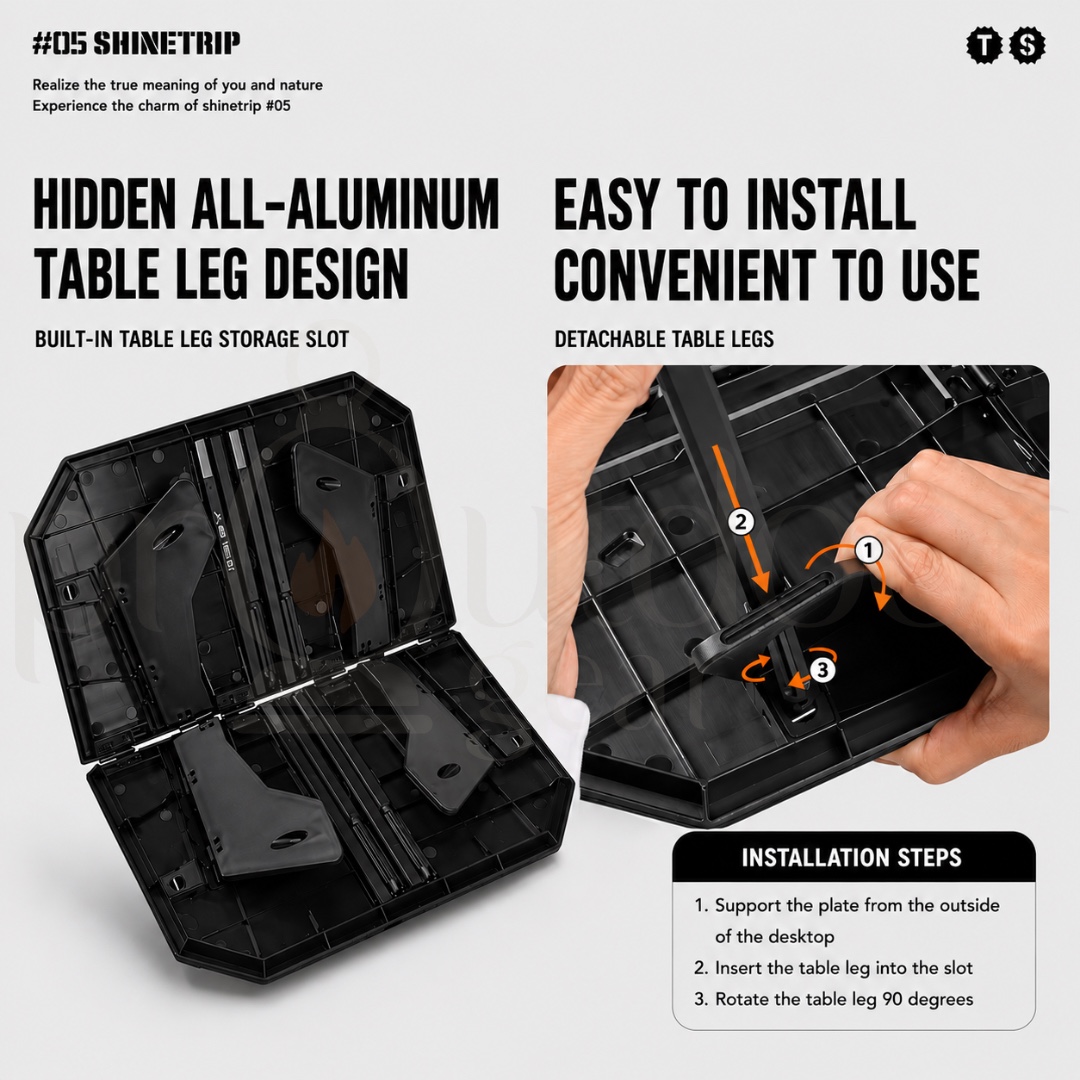 SHINETRIP A512 Ultralight Folding Camping Table Portable Outdoor Picnic Hiking BBQ Compact Aluminum Alloy Dual Purpose