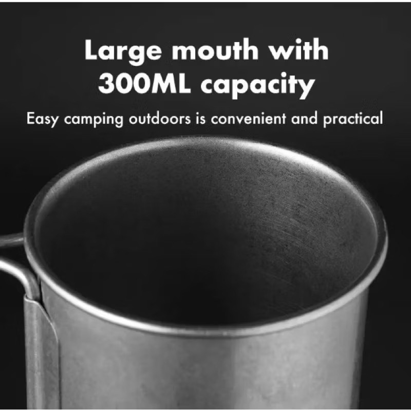 BLACKDOG Retro Travel Tableware Picnic Coffee Cup Dinner Plate Outdoor Camping Hiking 304 Stainless Steel Tableware