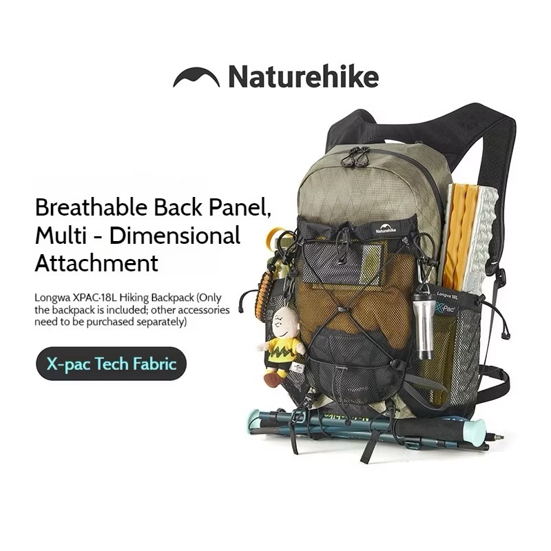 Naturehike CNK2650XB010 X-PAC 18L Hiking Backpack Waterproof Lightweight Daypack for Outdoor Trekking Camping