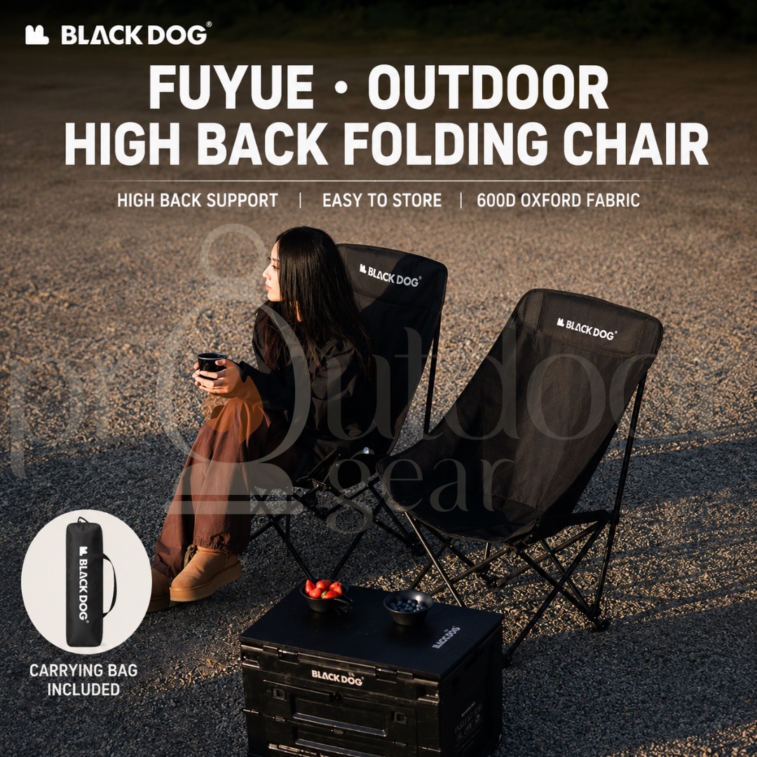 BLACKDOG Fuyue Camping High Back Moon Chair Foldable Portable Outdoor Picnic Fishing Camping Chair