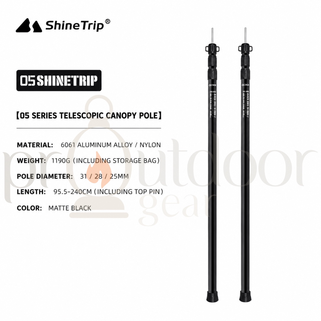 ShineTrip Outdoor 05 series adjustable canopy pole camping tent pole aluminum alloy telescopic support pole
