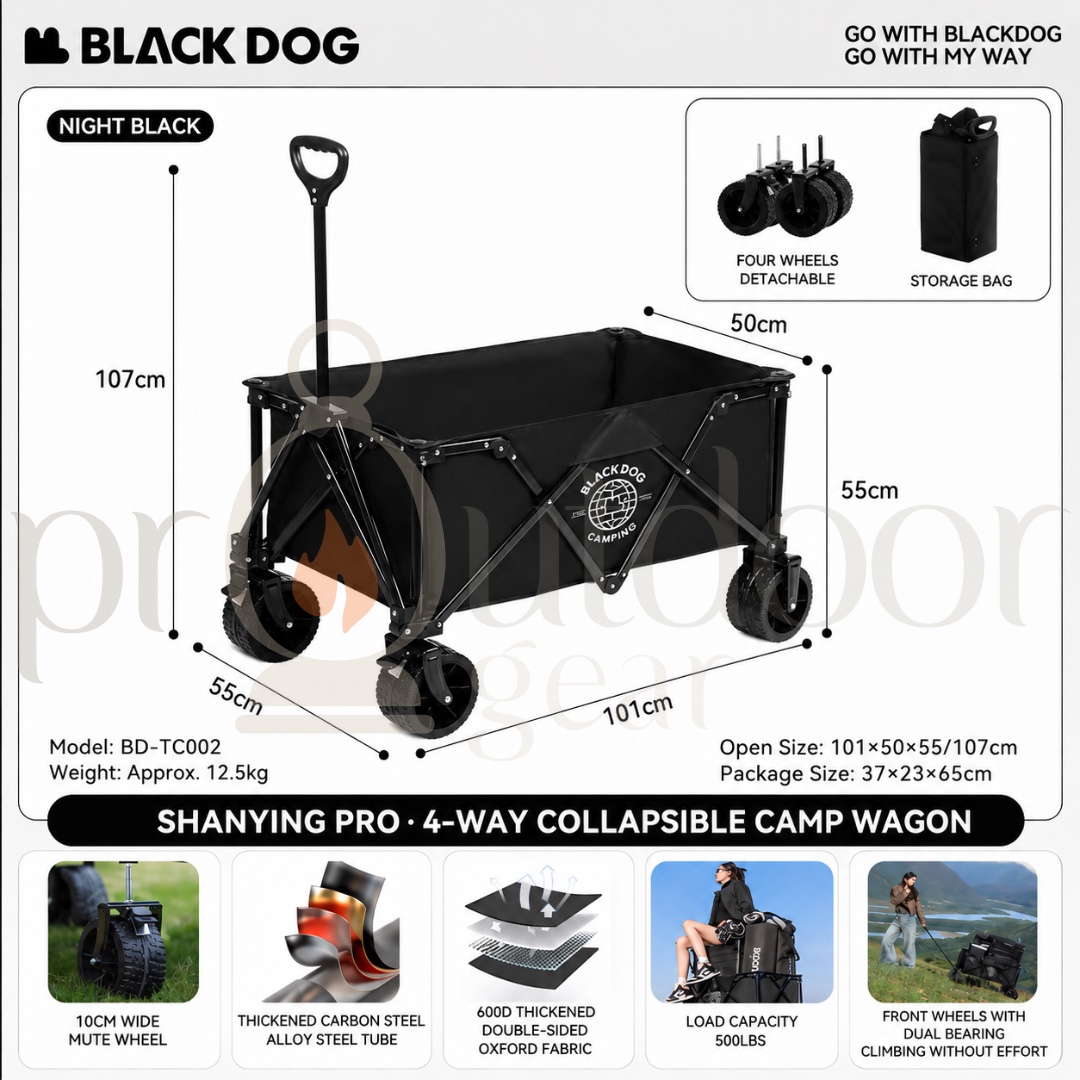 BLACKDOG Shanying Shangen wagon Four-Way Trolley Portable Camping Picnic Cart Table Top