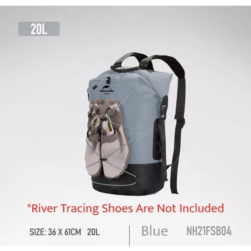 Naturehike 20L/30L/40LTPU Waterproof Backpack Ultralight Outdoor Camping Dry Wet Separation IPX6Waterproof Bag NH21FSB04