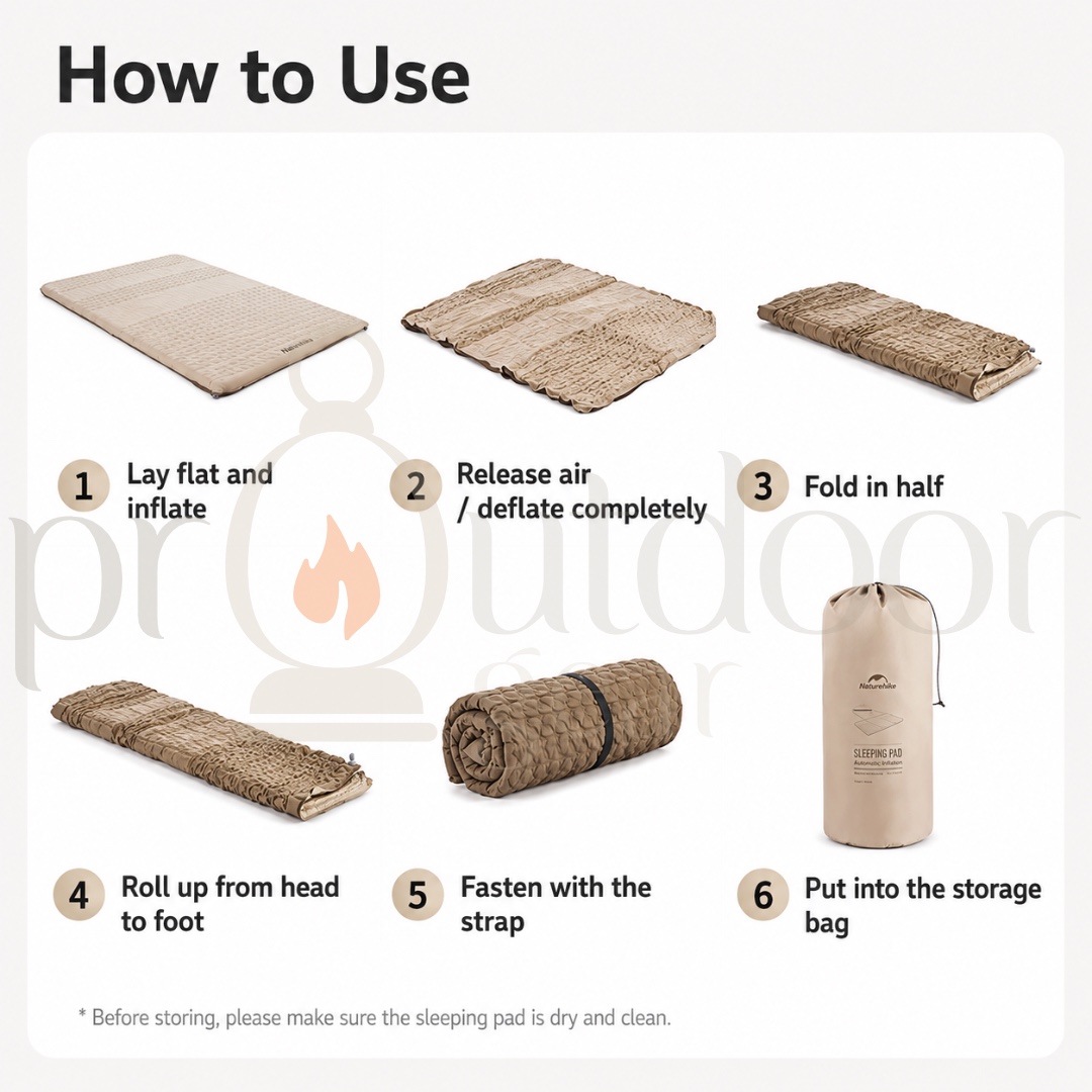 NATUREHIKE YuGu C6.5 Automatic Inflatable Cushion 6.5cm Self-inflating Single Double Bed Sleeping Pad mattress