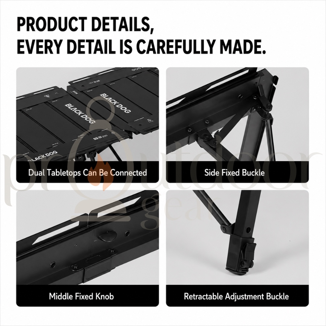 BLACKDOG Baishi Folding Table Camping Table and Chairs Korean IGT Table Aluminum Alloy Outdoor Portable Camping Table