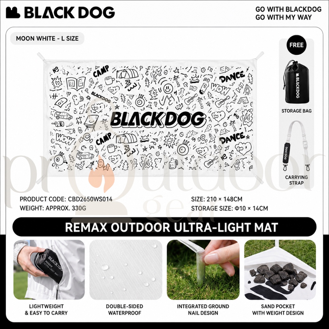 BLACKDOG CBD2650WS014 Remax Ultra-Light Picnic Mat Waterproof Camping Ground Sheet Outdoor Beach Mat