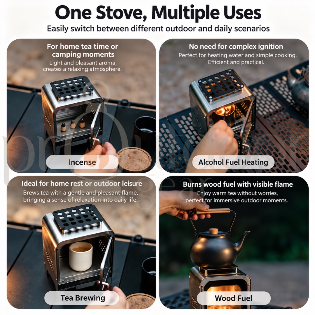 GOOUT SPRINGHILL Mini Stove 3.0 Multifunctional Stove All-Metal Retro Portable Wood Burning Stove