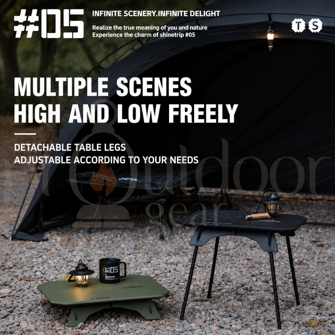 SHINETRIP A512 Ultralight Folding Camping Table Portable Outdoor Picnic Hiking BBQ Compact Aluminum Alloy Dual Purpose