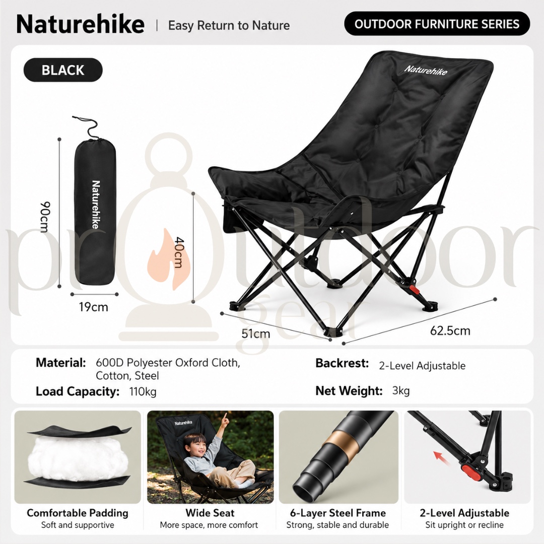 NATUREHIKE Sea Star 001 JJ020 Collapsible High-Back Moon Folding Chair