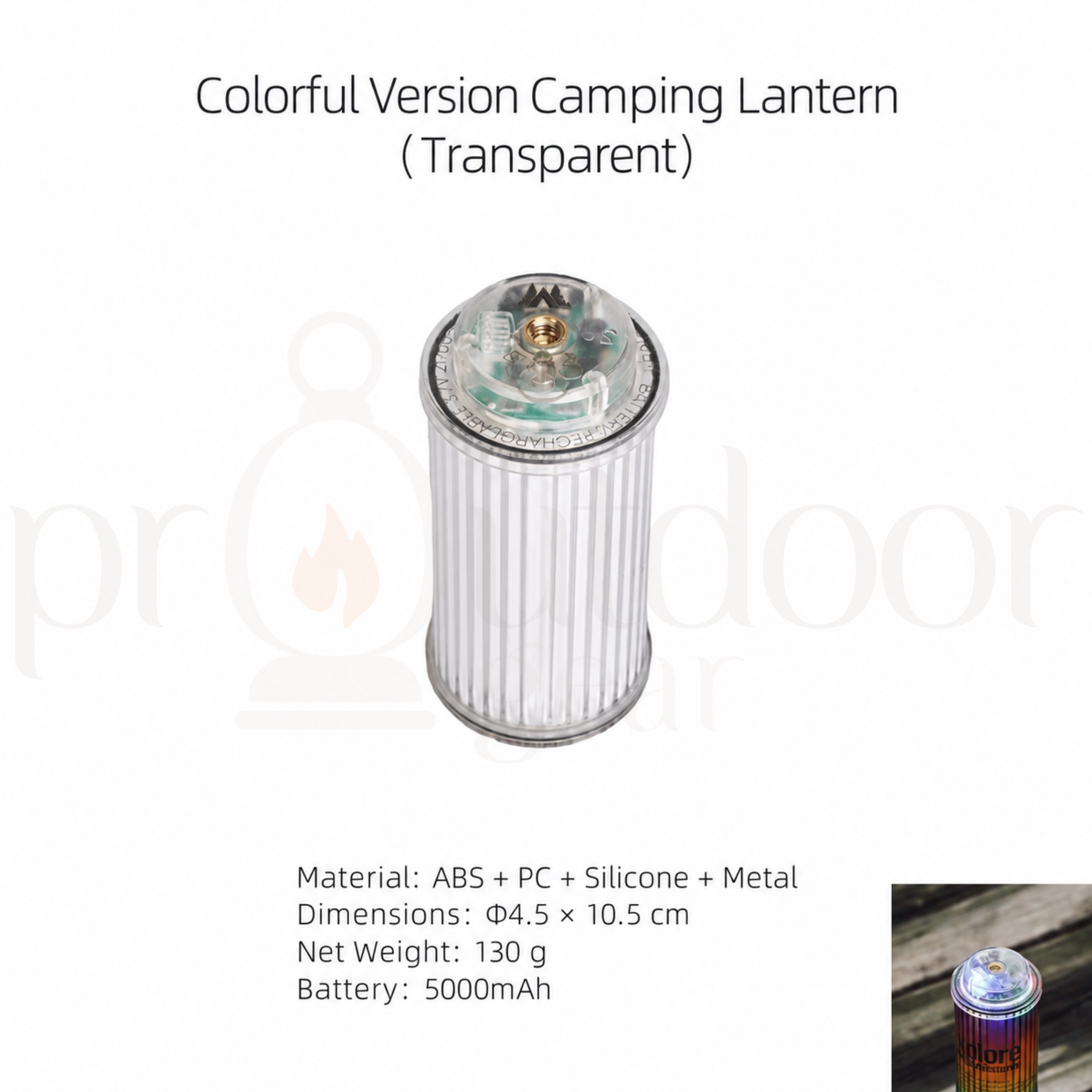 WELLHIKE Colorful RGB Camping Lantern 5000mAh Rechargeable LED Light 250LM Portable Outdoor Tent Lamp