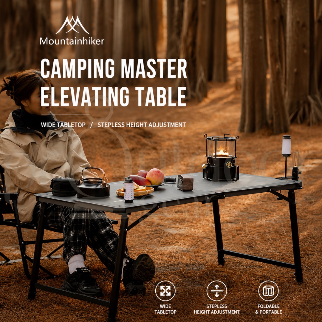 MOUNTAINHIKER SZK1385 Adjustable Folding Camping Table Aluminum Alloy Outdoor Picnic Adjustable Portable Lightweight
