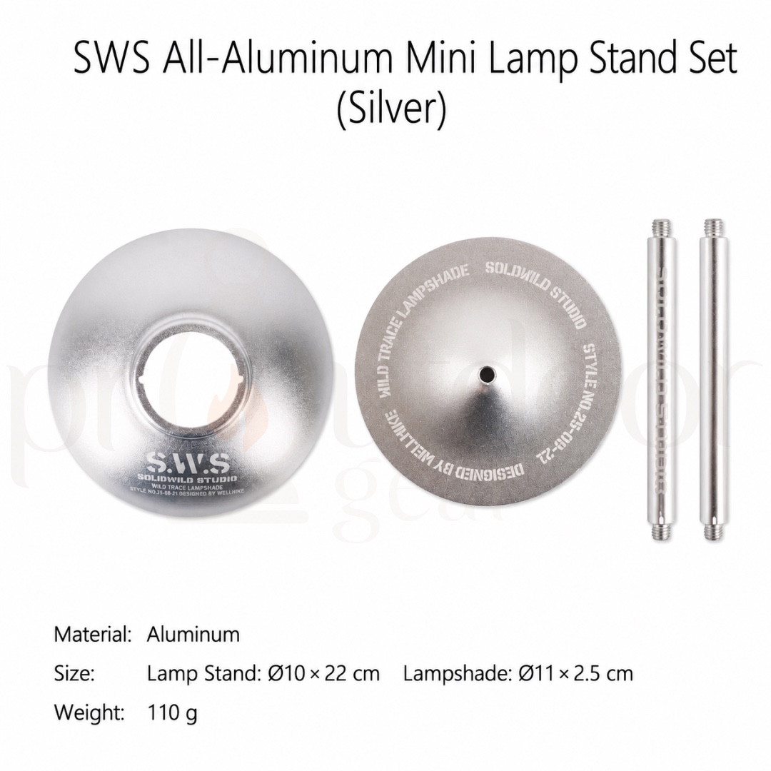 WELLHIKE Outdoor Aluminium Lamp Stand Set Camping Light Holder Retro Lampshade Portable Lighting Stand