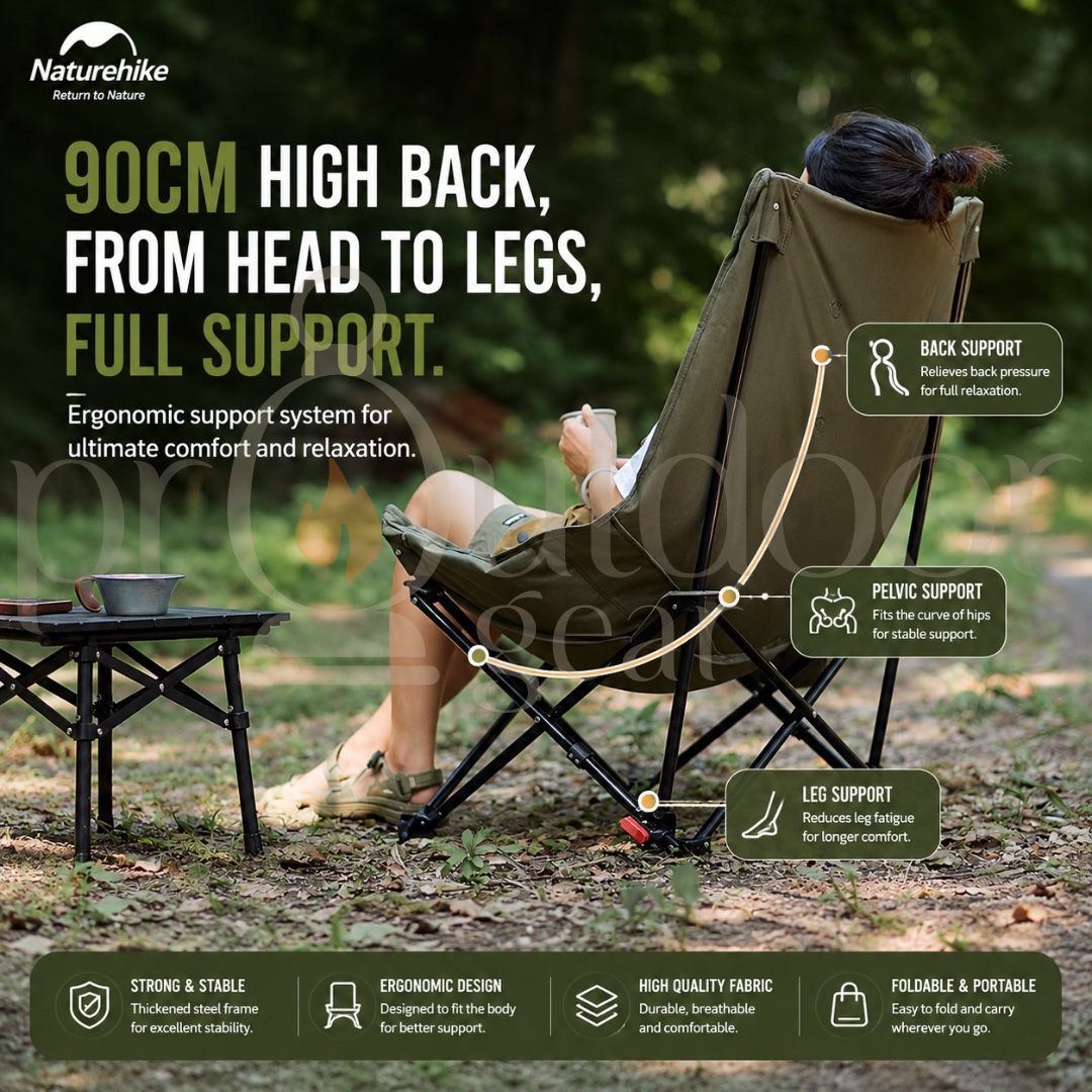 NATUREHIKE Sea Star 001 JJ020 Collapsible High-Back Moon Folding Chair