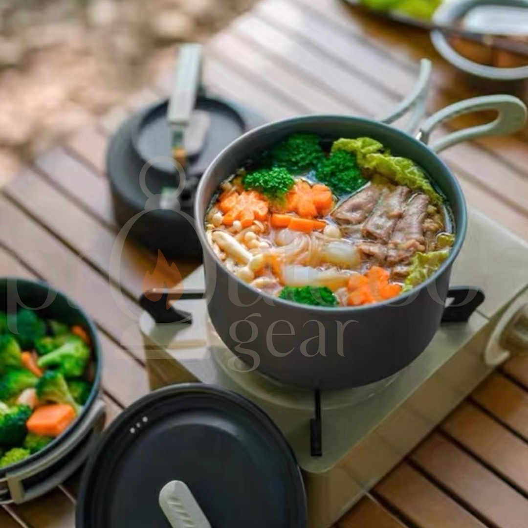 NATUREHIKE CNK2450CF010 Cookware Outdoor Cooking Set Kettle Pot for Hiking BBQ Picnic Equipment Camping Tableware