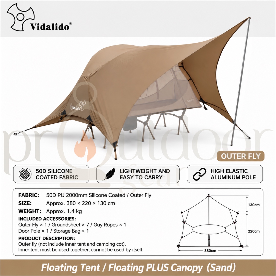 VIDALIDO Floating Island Mosquito Net cot Tent 1 person Ultra lightweight Mesh Tent