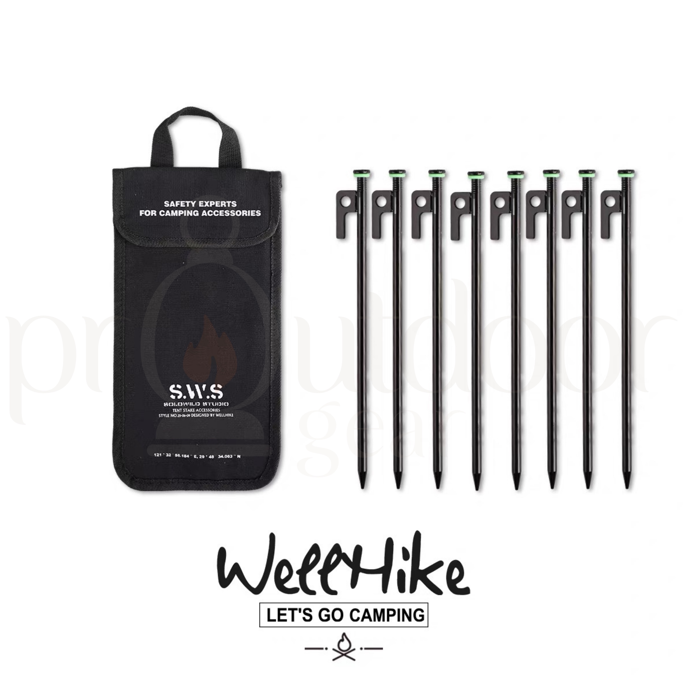 WELLHIKE SWS Tent Peg Storage Bag Canvas Tent Stake Organizer Pouch Camping Accessories Carrying Case Outdoor Hiking
