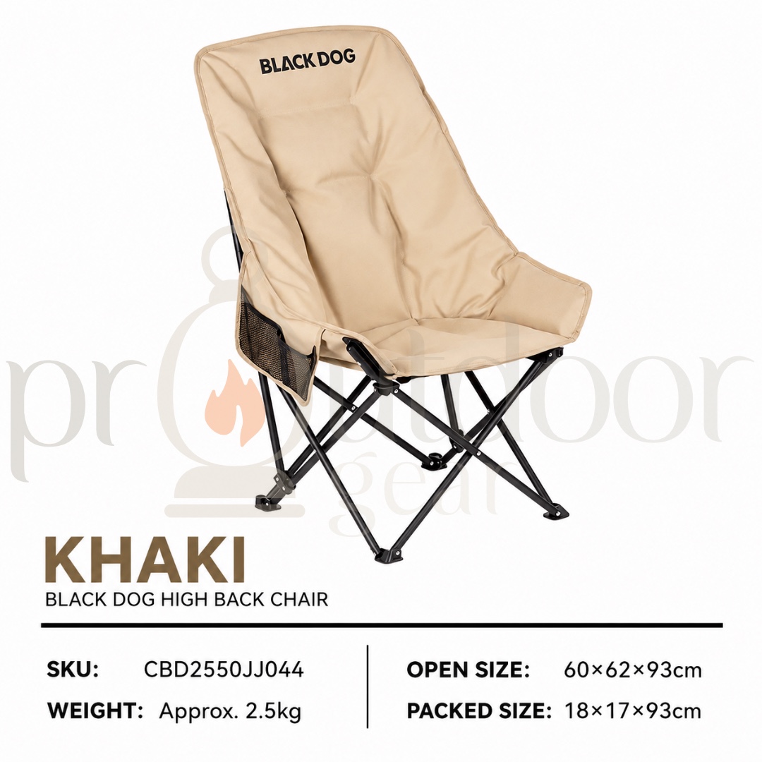 BLACKDOG Fuyue Camping High Back Moon Chair Foldable Portable Outdoor Picnic Fishing Camping Chair