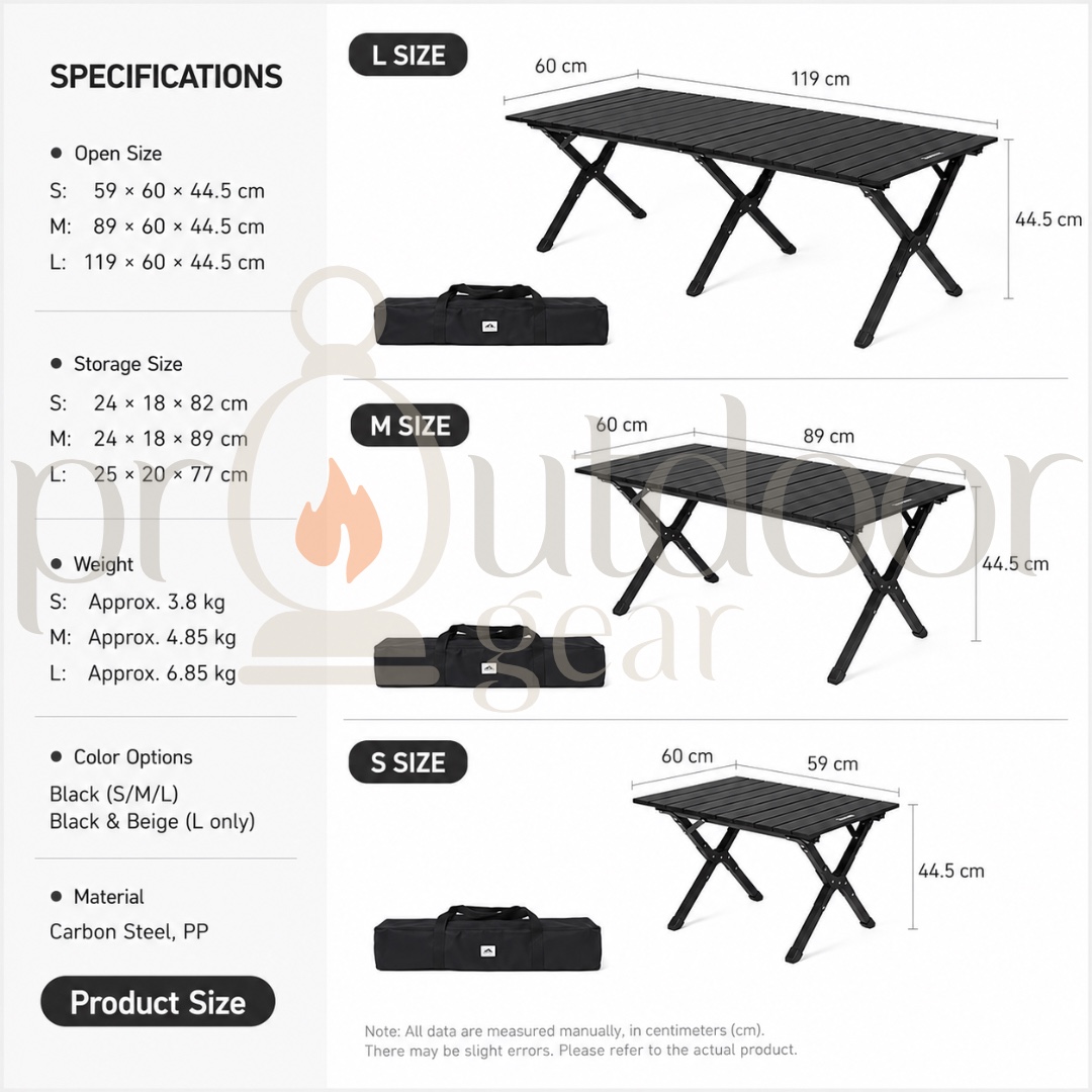 NATUREHIKE CNK2550JJ018 Star Jane T01 Egg Roll Folding Table Portable