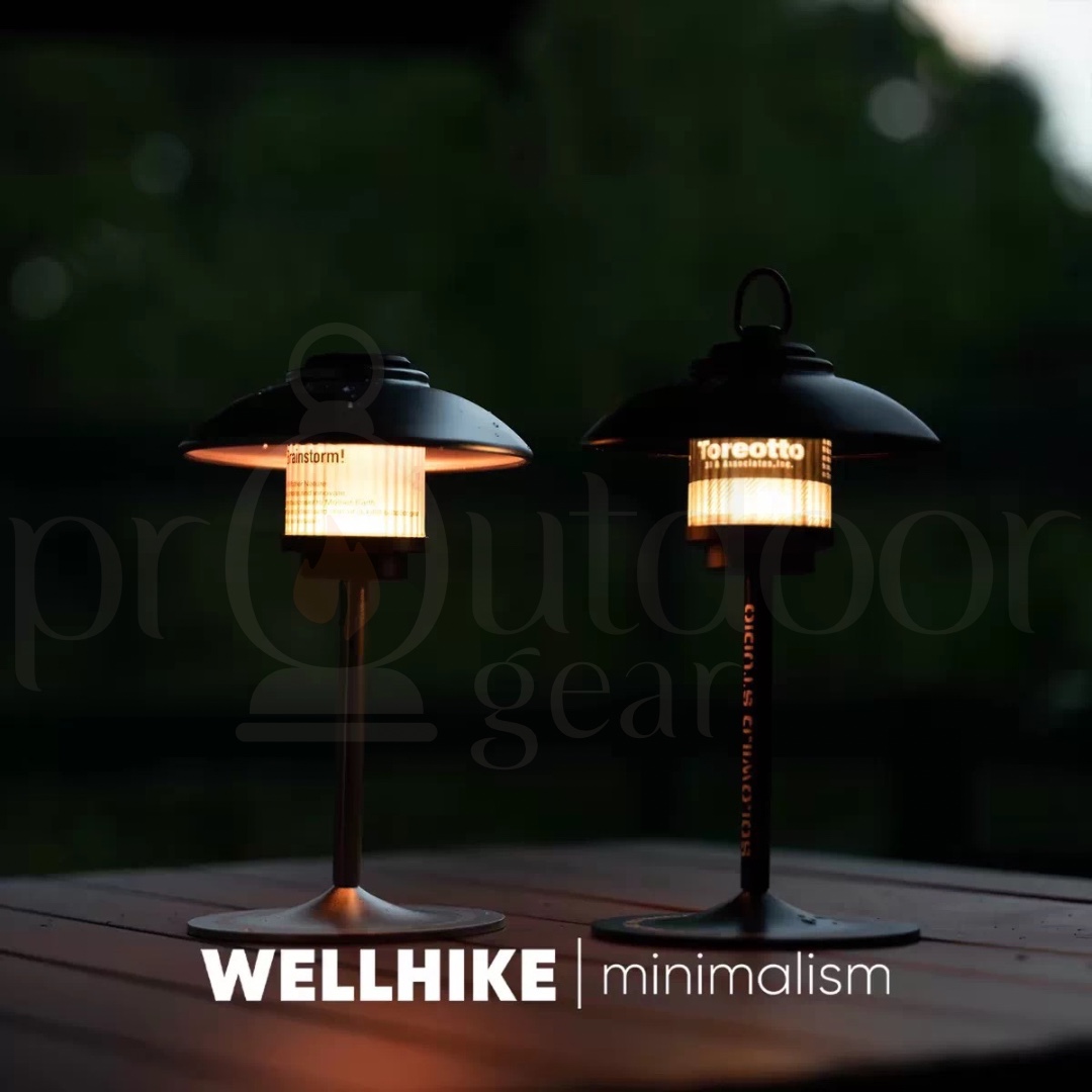 WELLHIKE Outdoor Aluminium Lamp Stand Set Camping Light Holder Retro Lampshade Portable Lighting Stand