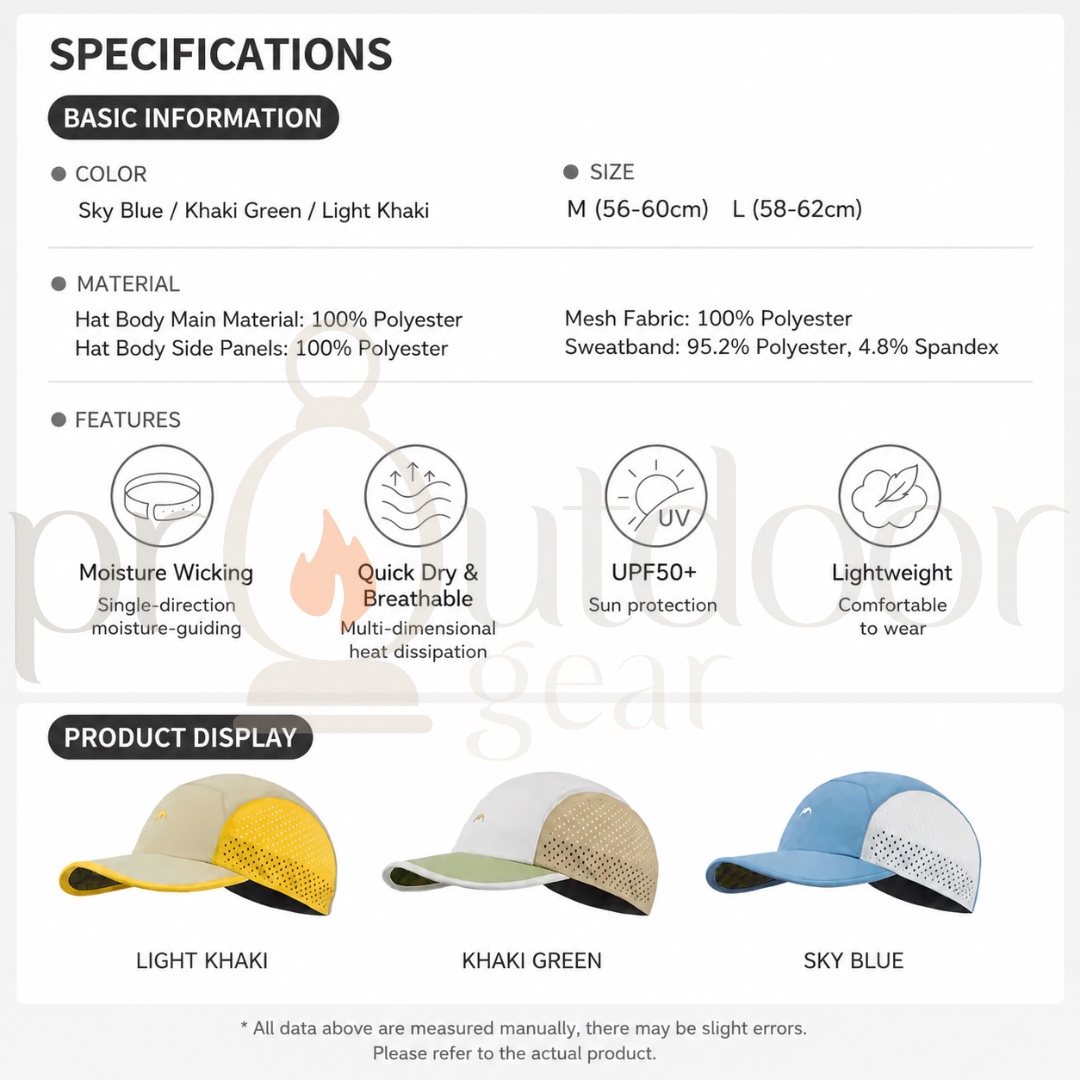 NATUREHIKE CYY2551FS013 Lightweight Breathable Sports Cap UPF50+ Quick Dry Running Hiking Trail Outdoor Mesh Hat