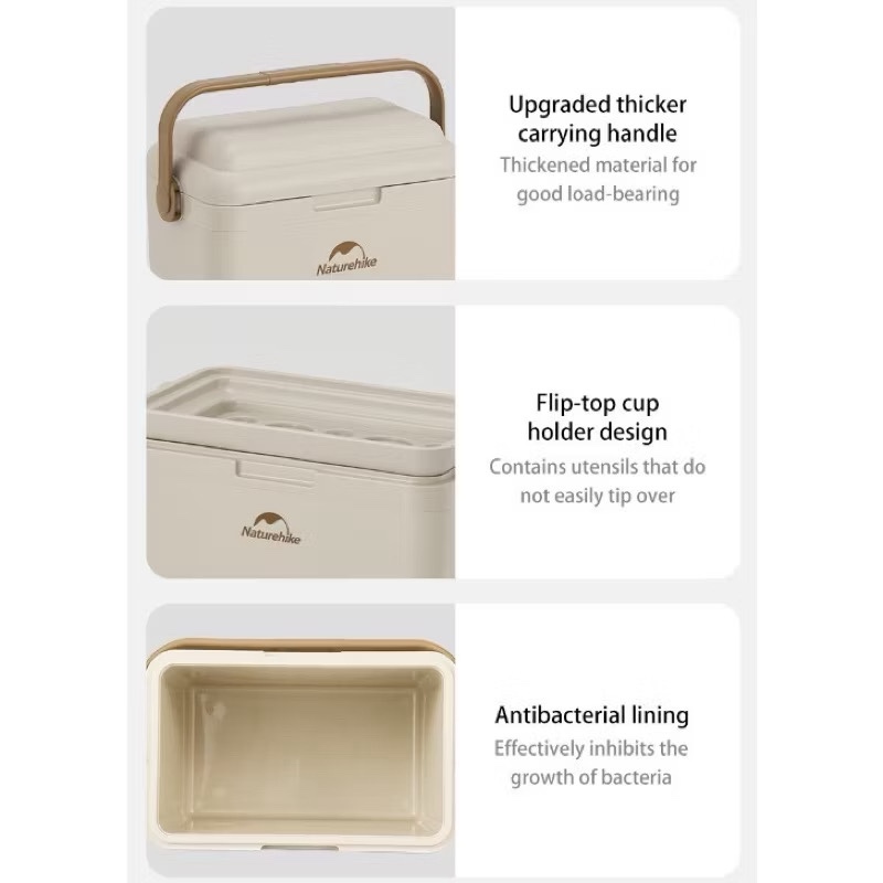 Naturehike CNK2300BS011 LingDu 24H Cooler Insulated Box Ice Freezer Picnic Refrigerator