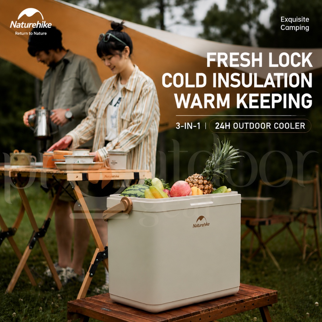 NATUREHIKE CNK2300BS011 LingDu 24H Cooler Insulated Box Ice Freezer Picnic Refrigerator
