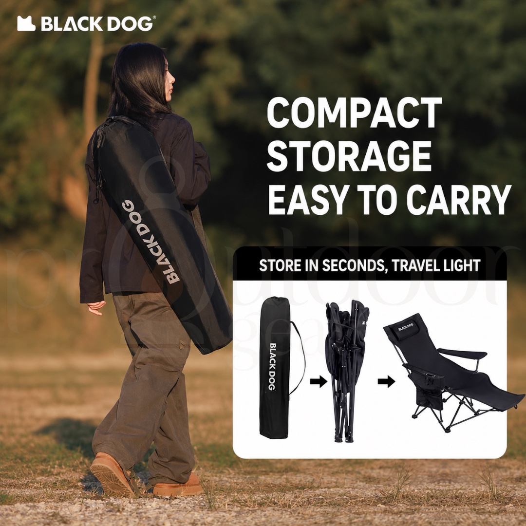 BLACKDOG CBD2300JJ021 CBD2550JJ066 MAN XIANG Mesh Folding Reclining Camping Chair Adjustable Footrest High Back
