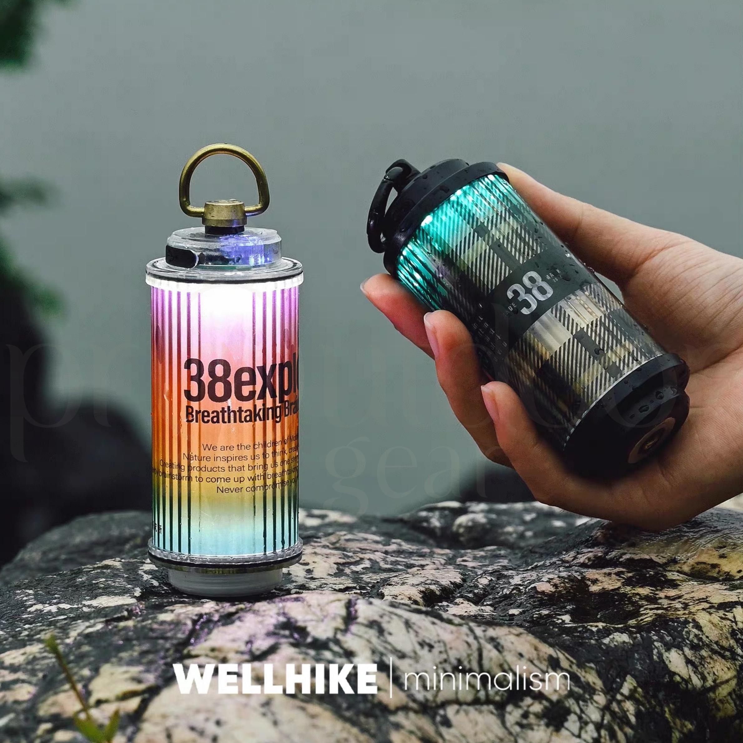 WELLHIKE Colorful RGB Camping Lantern 5000mAh Rechargeable LED Light 250LM Portable Outdoor Tent Lamp