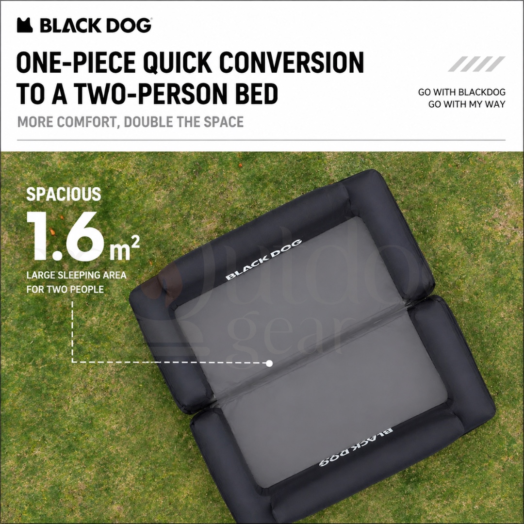 BLACKDOG CBD2550WS072 Dreamer 2-Person Inflatable Sofa Built-in Air Pump Camping Air Couch Portable Outdoor Air Sofa