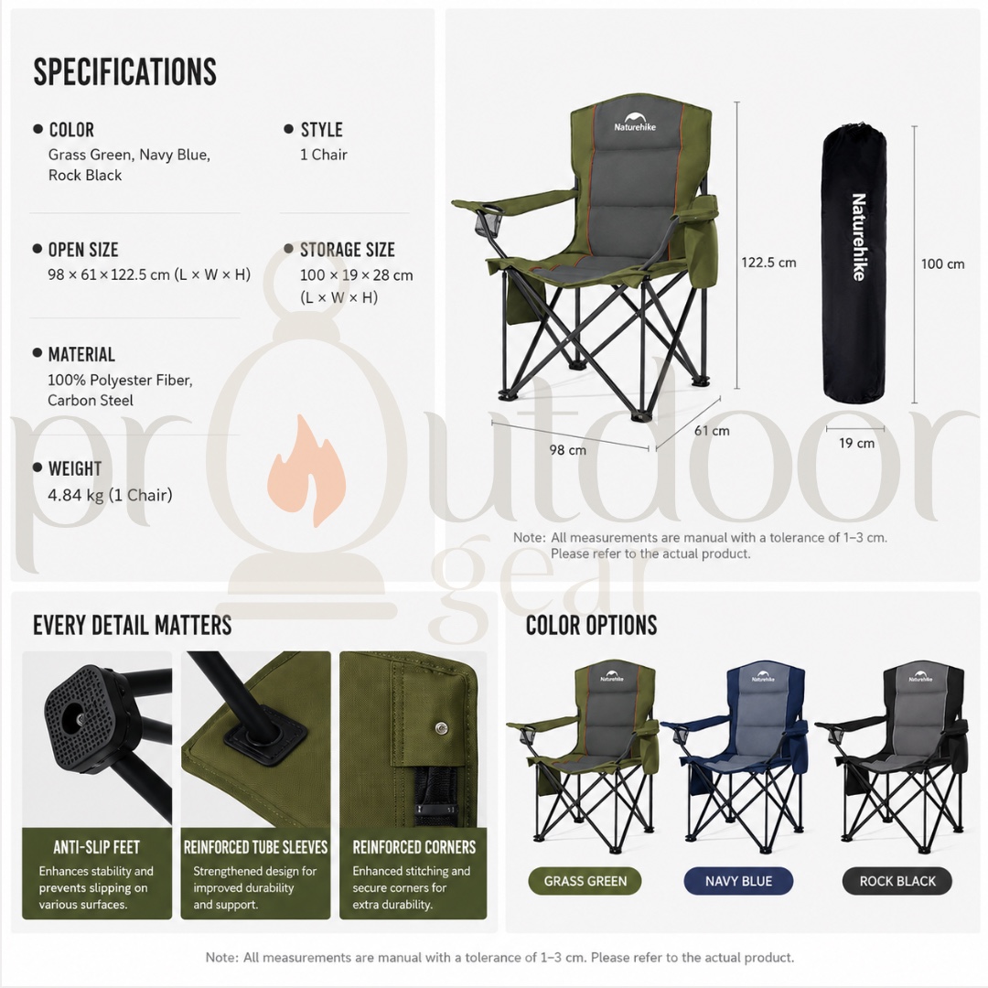 NATUREHIKE CNK2550JJ029 Comfortmax T01 Folding Camping Chair