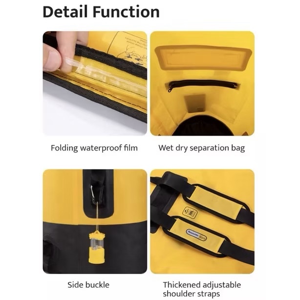 Naturehike 20L/30L/40LTPU Waterproof Backpack Ultralight Outdoor Camping Dry Wet Separation IPX6Waterproof Bag NH21FSB04