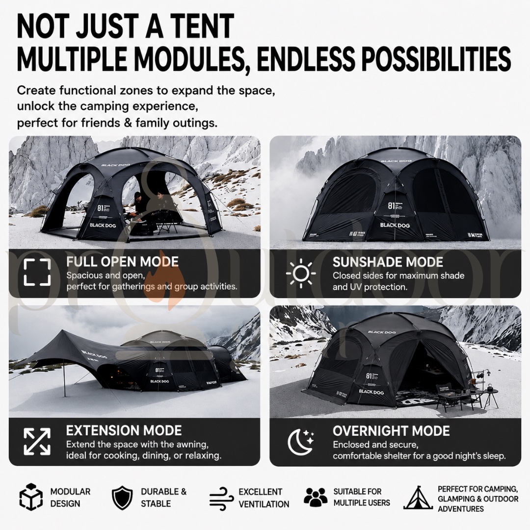[PRE-ORDER] BLACKDOG Fantasy Maze Outdoor Dome Tent Multi-Person Sunshade Spherical Canopy Waterproof Portable
