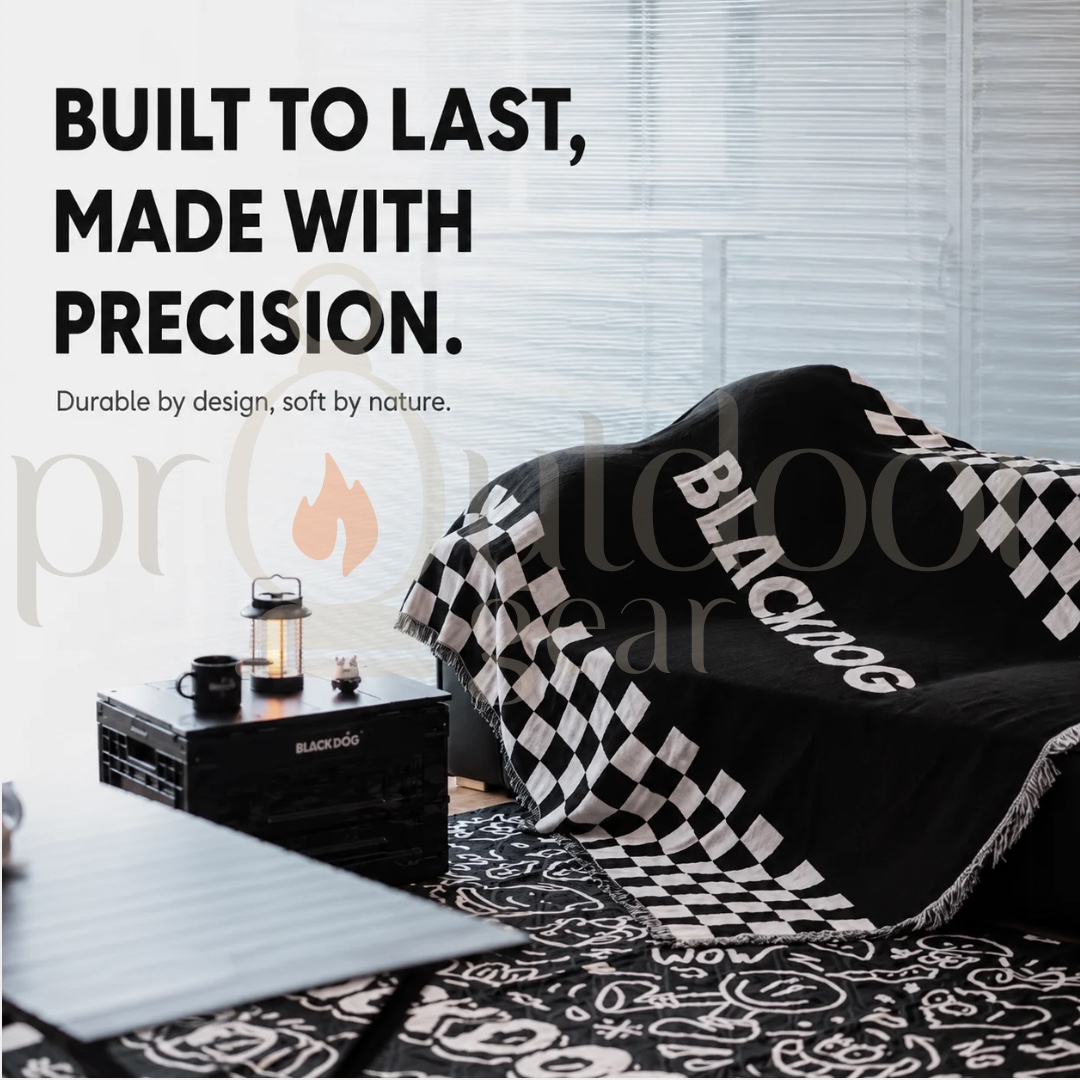 BLACKDOG Trendy Woven Blanket Reversible Camping Blanket Outdoor Throw Portable Checkerboard Blanket