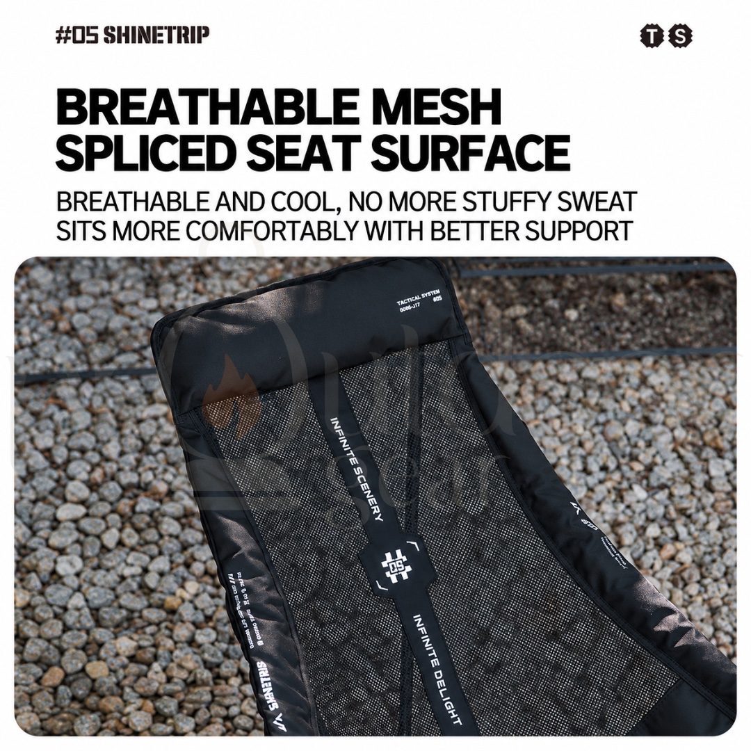 SHINETRIP A598 05 Series Backpacking Rocking Chair Portable Adjustable Camping Chair Outdoor Folding Chair