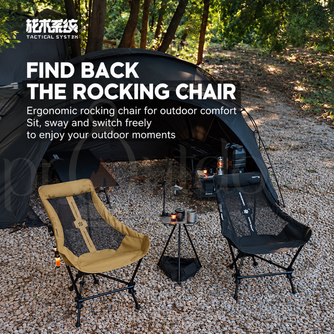 SHINETRIP A598 05 Series Backpacking Rocking Chair Portable Adjustable Camping Chair Outdoor Folding Chair