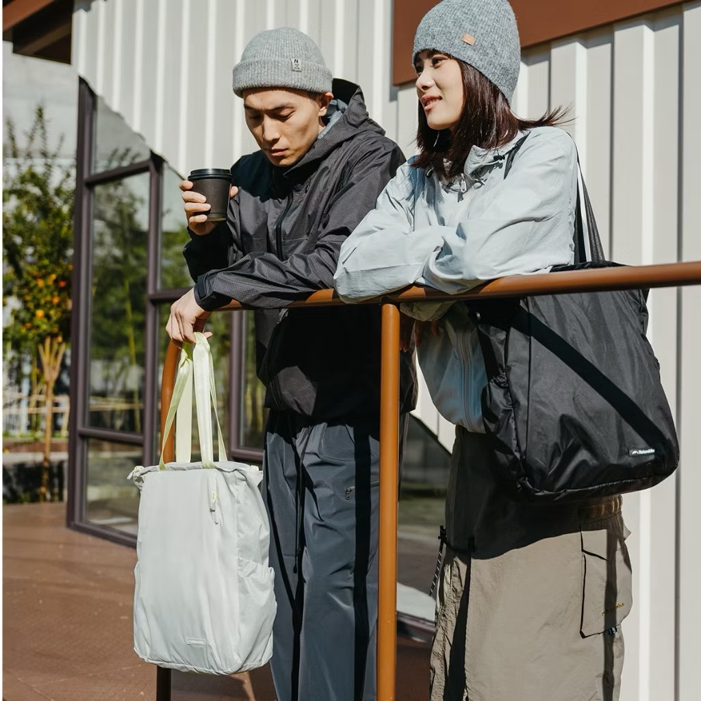 Naturehike Oxygen Series 18L Folding Tote Backpack XB025 Midnight Black/Light Gray