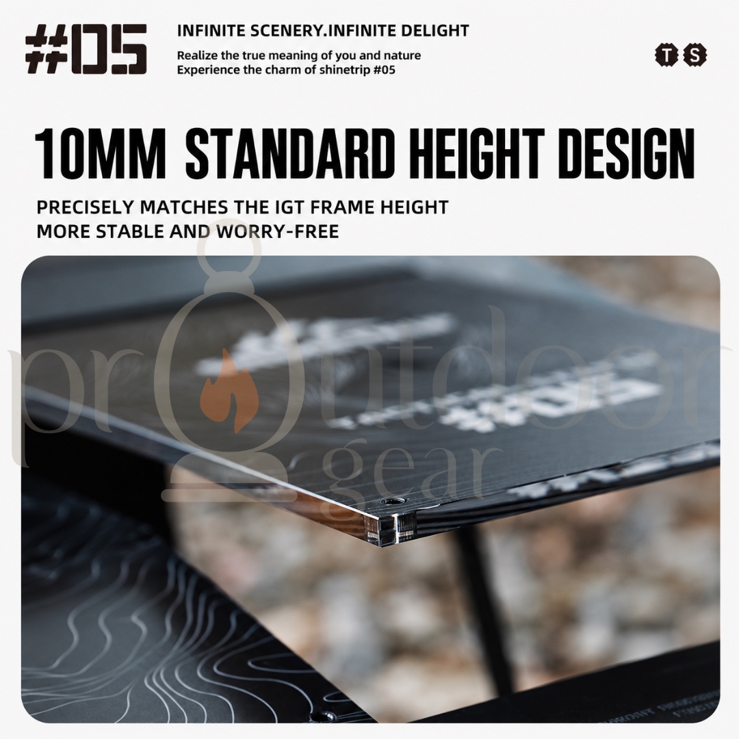 SHINETRIP A597 Tactical Acrylic IGT Table Panel Single Half Unit Camping Table Insert Board with Light Hole