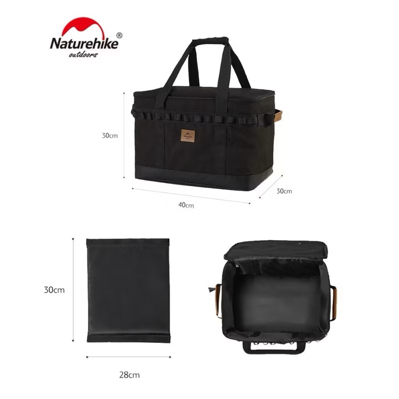 NATUREHIKE CNH22SN008 Outdoor Ultralight Oxford Cloth Storage Bag Camping Picnic Kitchenware Storage Partition Design Enamel Bag