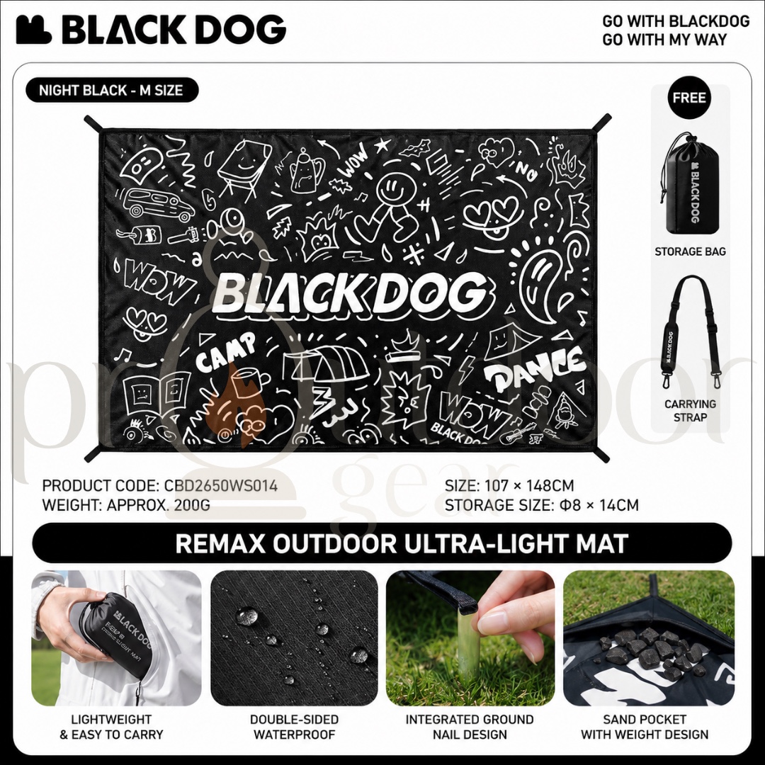 BLACKDOG CBD2650WS014 Remax Ultra-Light Picnic Mat Waterproof Camping Ground Sheet Outdoor Beach Mat