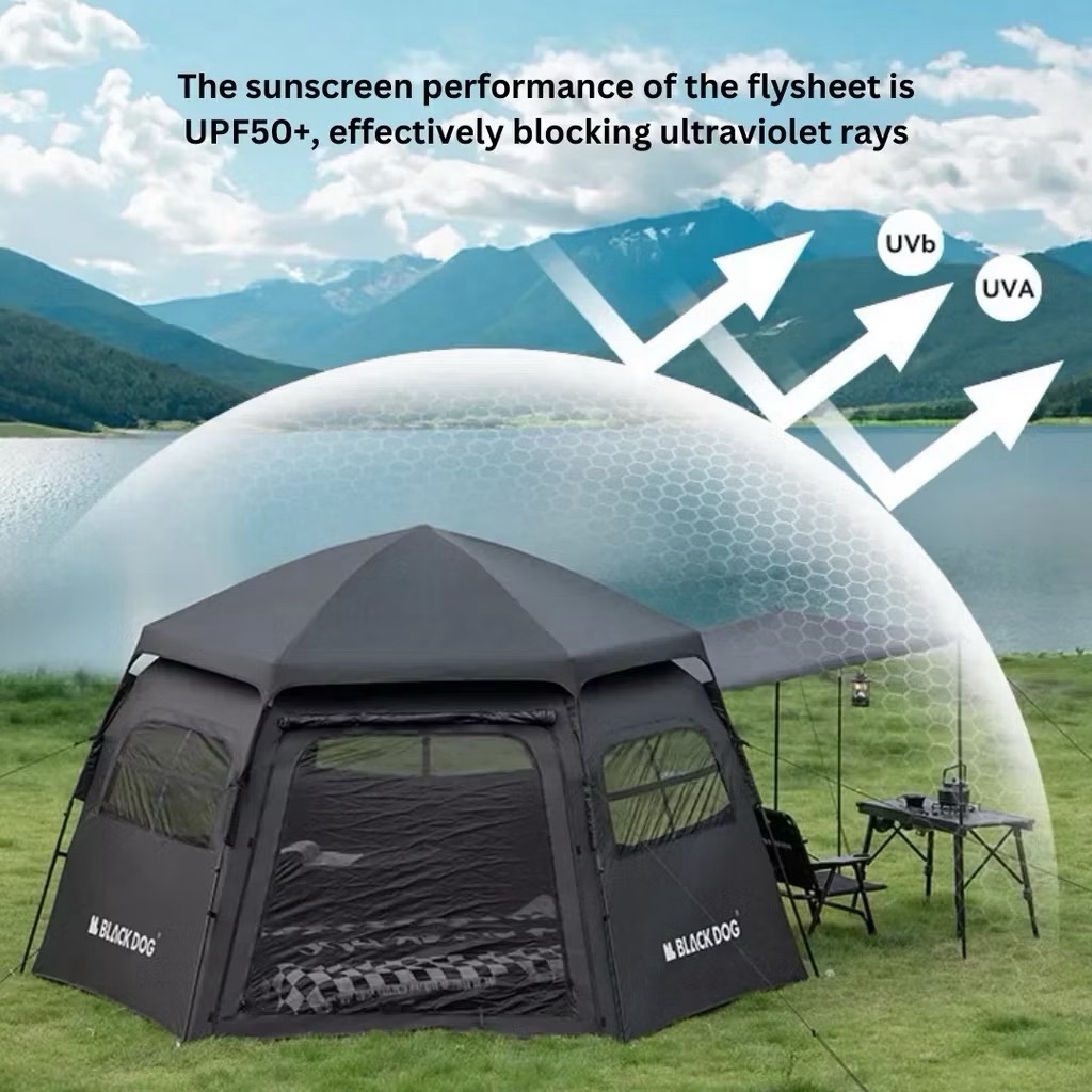 BLACKDOG hexagon tent automatic portable construction-free vinyl sun protection and rain protection CBD2300QT012