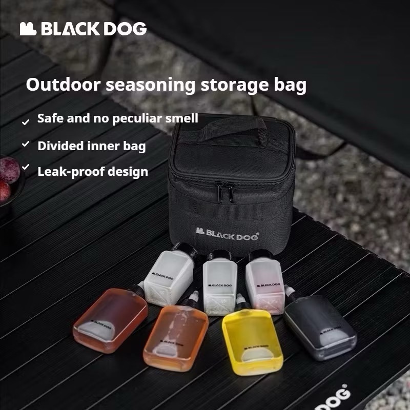 BLACKDOG Condiment Bottle Set Outdoor BBQ Seasoning Storage Bag Picnic Camping Multifunctional Spice Container 2.9L