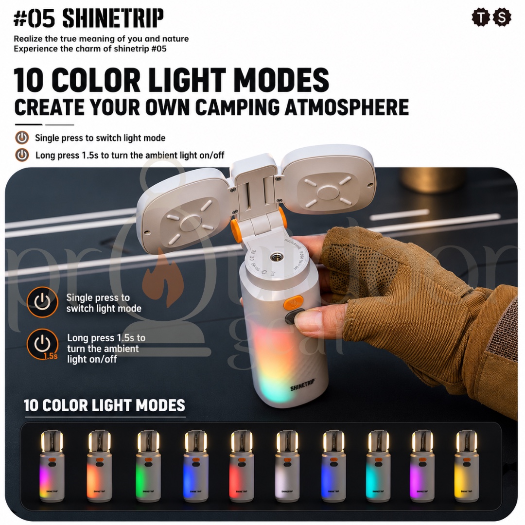 SHINETRIP 05 Telescopic Camping Lantern 10000mAh Rechargeable LED Light Magnetic IP54 Outdoor Lamp Tripod