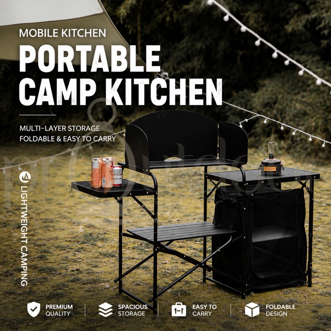 MOUNTAINHIKER SZK358 Outdoor Moving Kitchen Camping Mountaineering Travel Aluminum Alloy Folding Storage