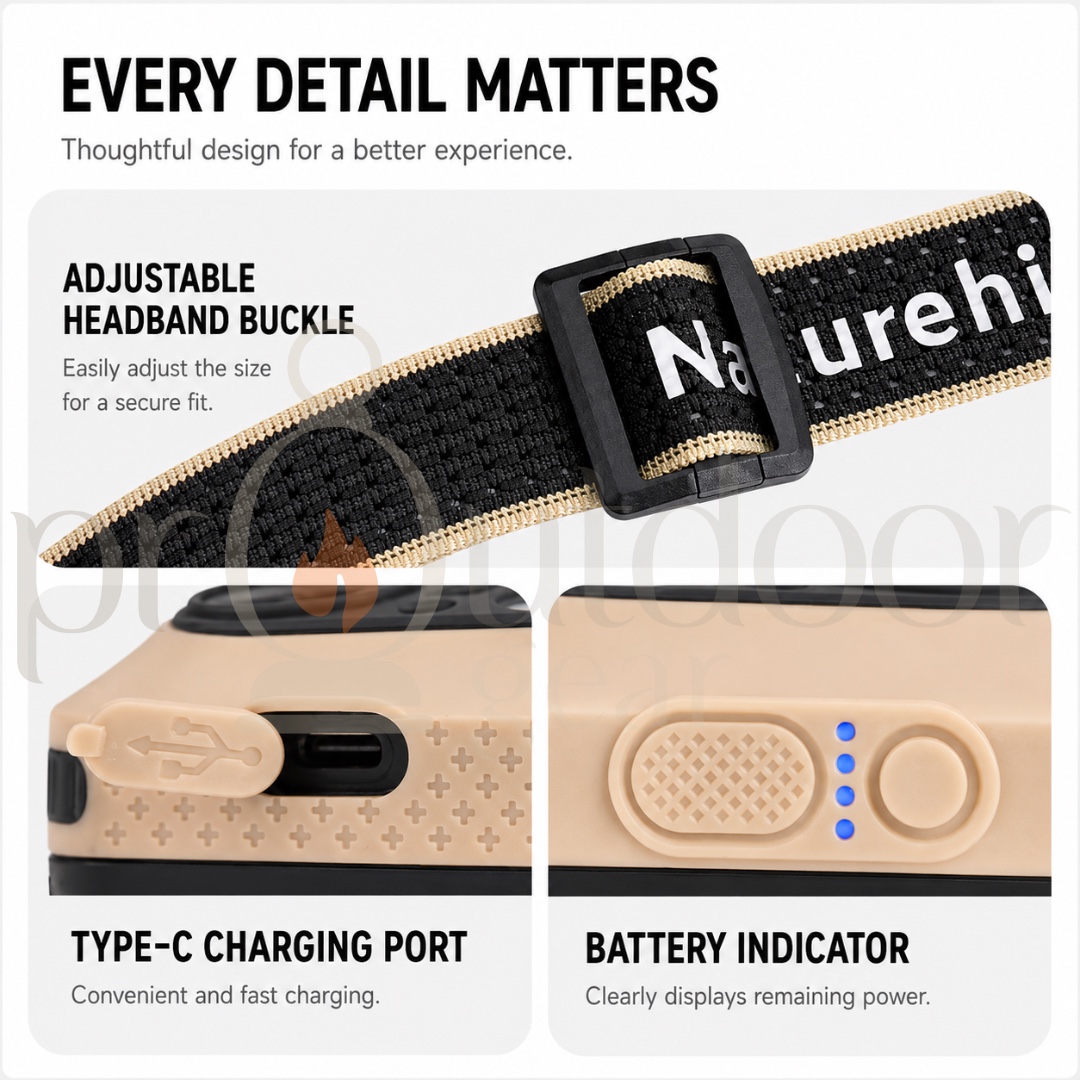 NATUREHIKE CNK2450ZM015 Xingyu Pro Headlamp USB Rechargeable M Sensor Headlight Portable IP66 Waterproof Flashlight