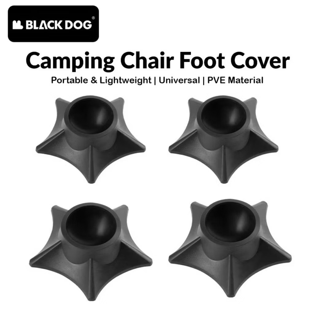 Blackdog Camping Chair Foot Cover Set – Anti-Sink Add-On for Folding Chairs (4pcs)