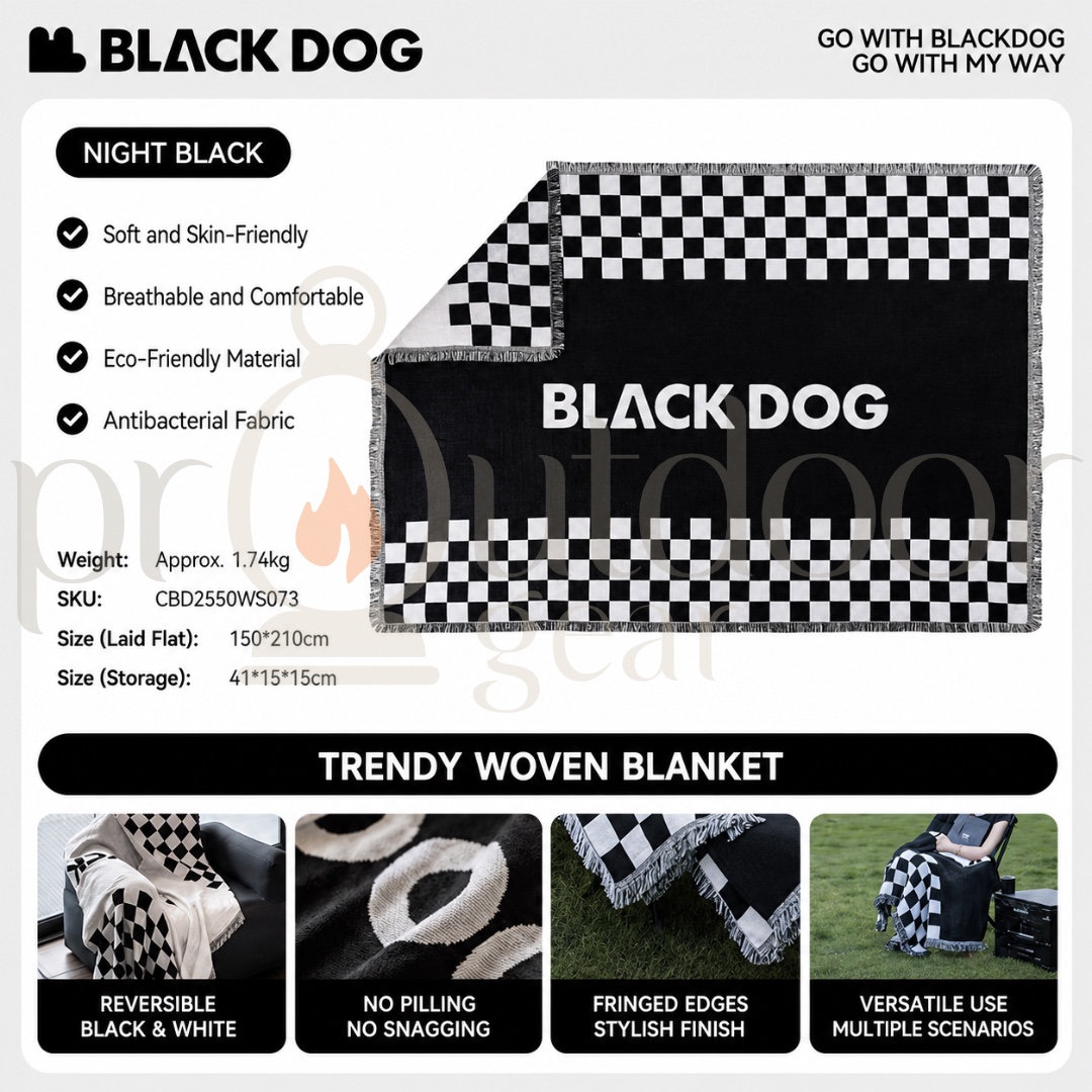BLACKDOG Trendy Woven Blanket Reversible Camping Blanket Outdoor Throw Portable Checkerboard Blanket