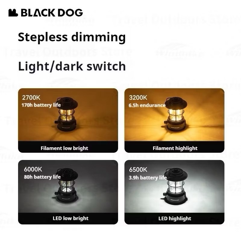 BLACKDOG Camping Lamp IPX4 Waterproof Outdoor Lantern Ultra-long Battery Light