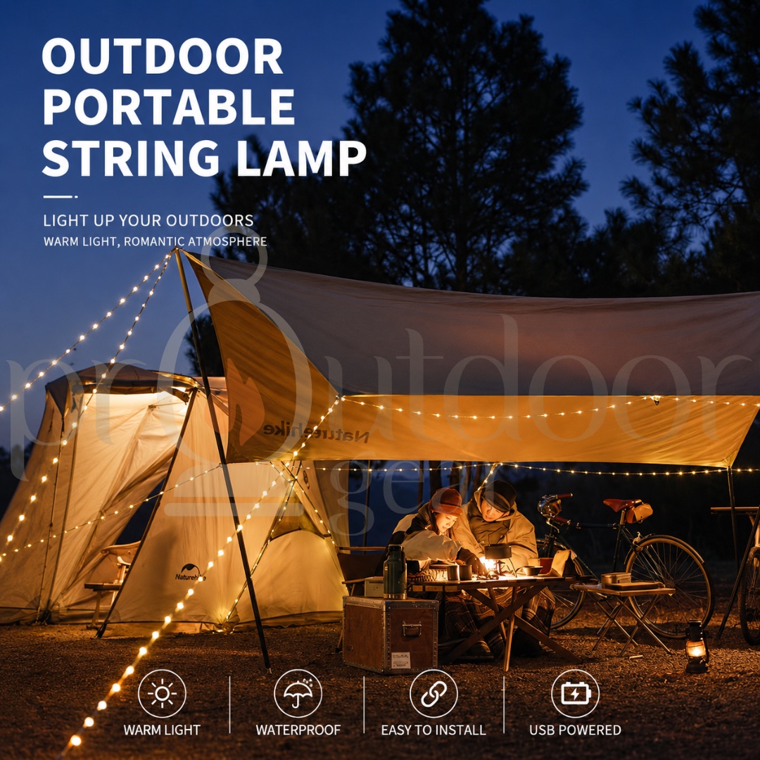 NATUREHIKE CNH22DQ019 10m Outdoor Atmosphere Light String Camp Multifunctional Lighting Warning