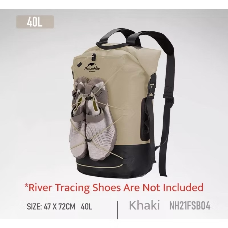 Naturehike 20L/30L/40LTPU Waterproof Backpack Ultralight Outdoor Camping Dry Wet Separation IPX6Waterproof Bag NH21FSB04