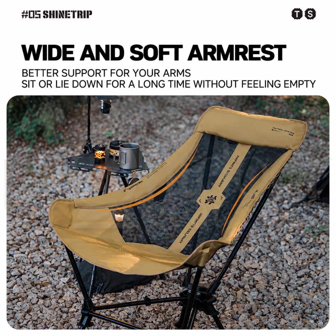 SHINETRIP A598 05 Series Backpacking Rocking Chair Portable Adjustable Camping Chair Outdoor Folding Chair